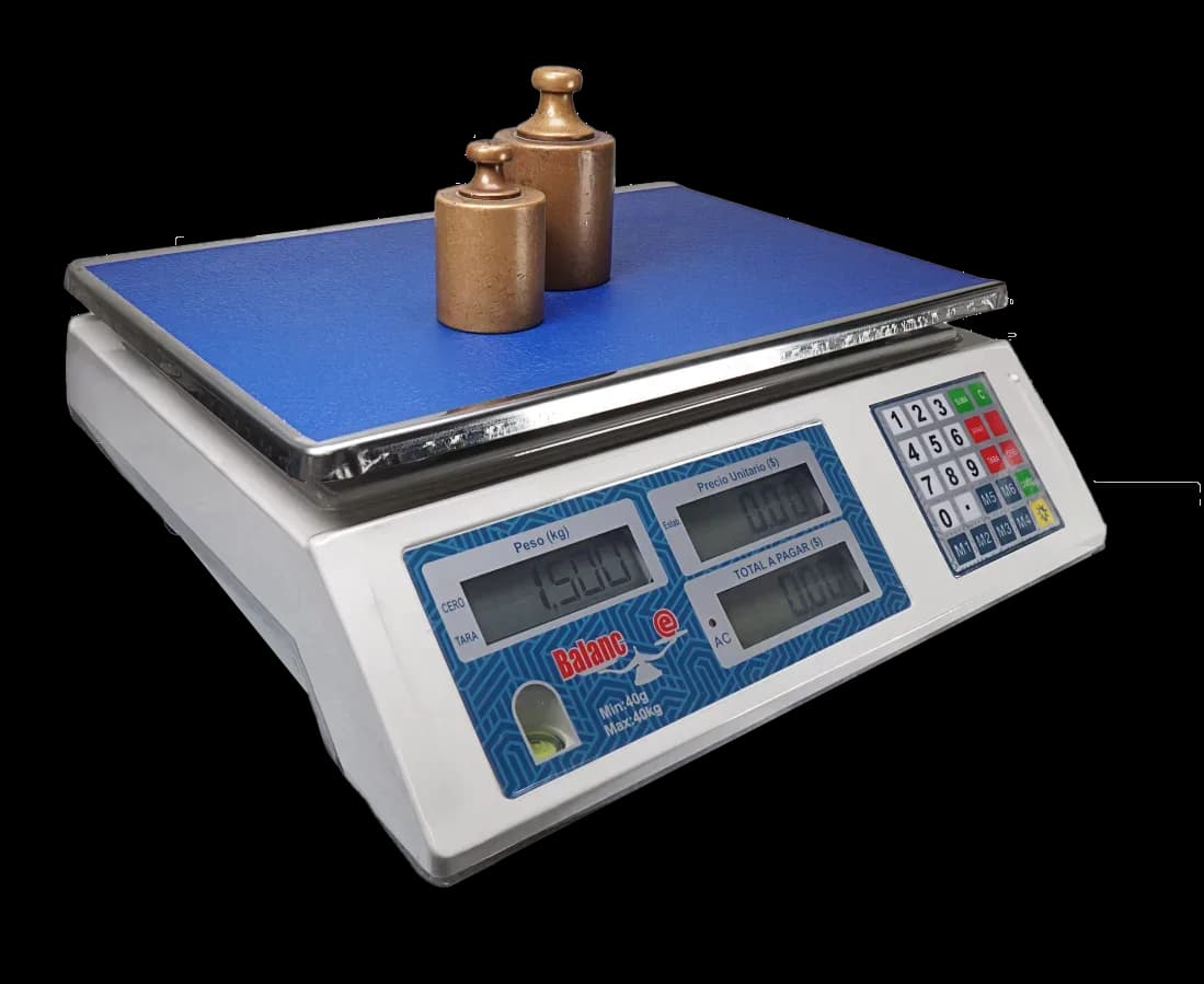 Báscula marca balance peso-precio 40KG/2g. LCD, cable, bascula, se vende en caja de 5