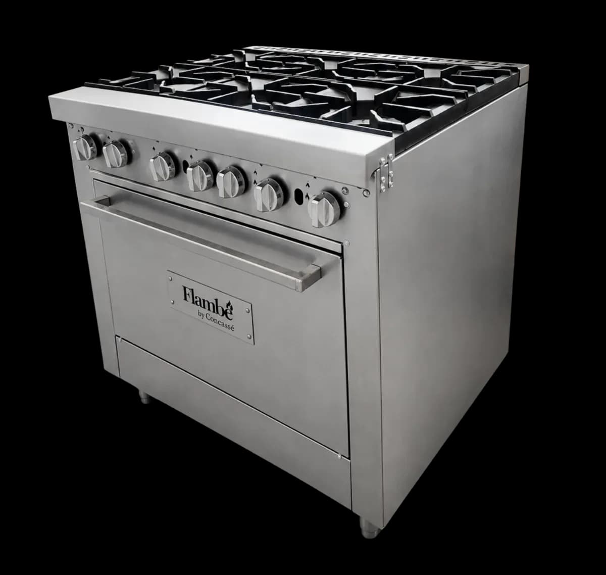 Estufa marca flambe AI 7 quemadores 36" 206,000 btus totales, estufon, se vende en caja de 1