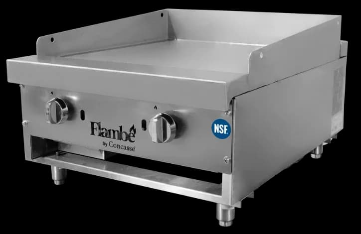 Plancha marca flambe AI 2 quemadores 24" 60,000 btus totales, planchas, se vende en caja de 1