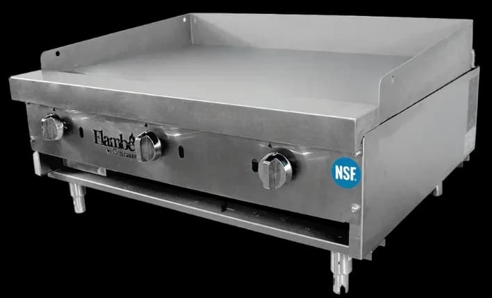 Plancha marca flambe AI 3 quemadores 36" 90,000 btus totales, planchas, se vende en caja de 1