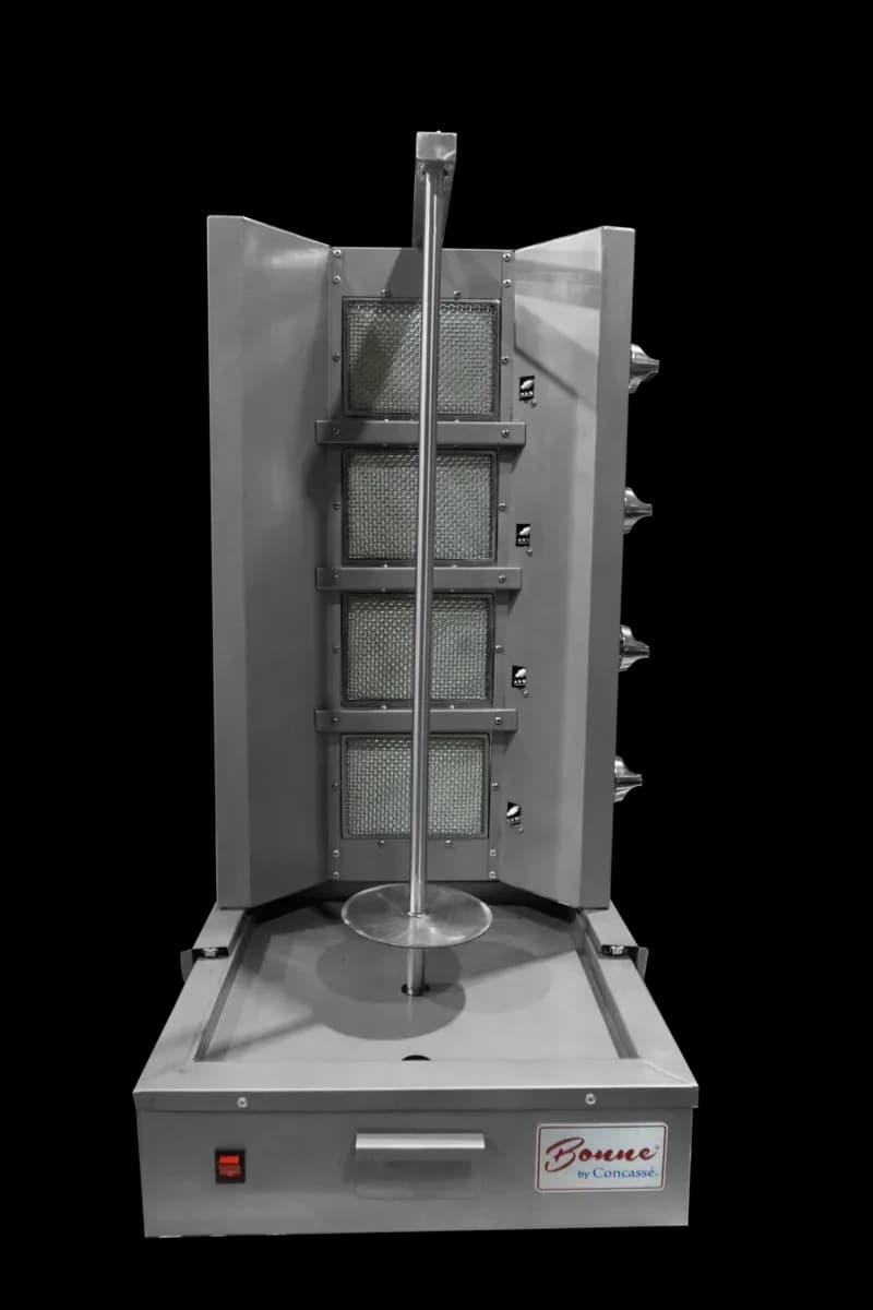 Asador de trompo de gas 4 quemadores 27,000 btus totales, asador, se vende en caja de 1