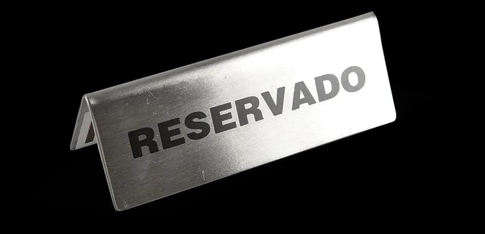 Letrero de reservado, reservado, se vende en caja de 12