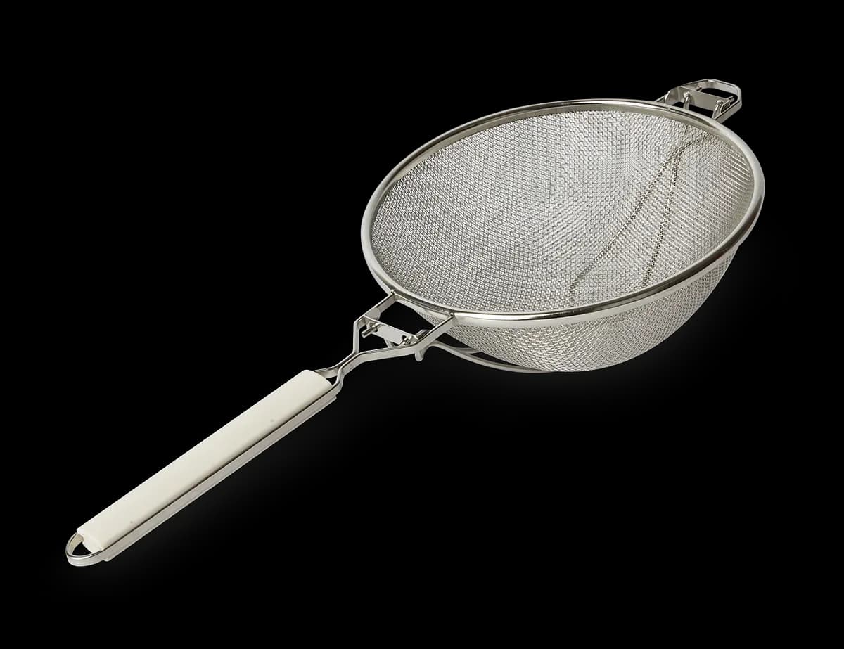 Colador doble malla AI refrozado 10"., colador cocina, se vende en caja de 12