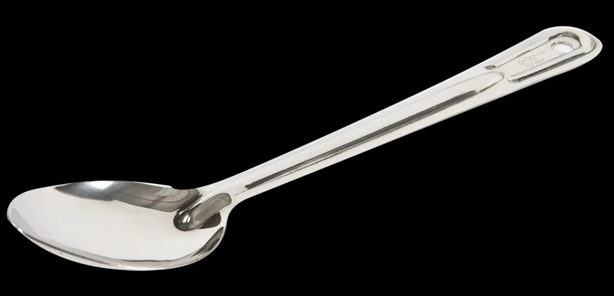 Cuchara para cocinar acero inox 13" lisa, cuchara cocinar, se vende en caja de 12