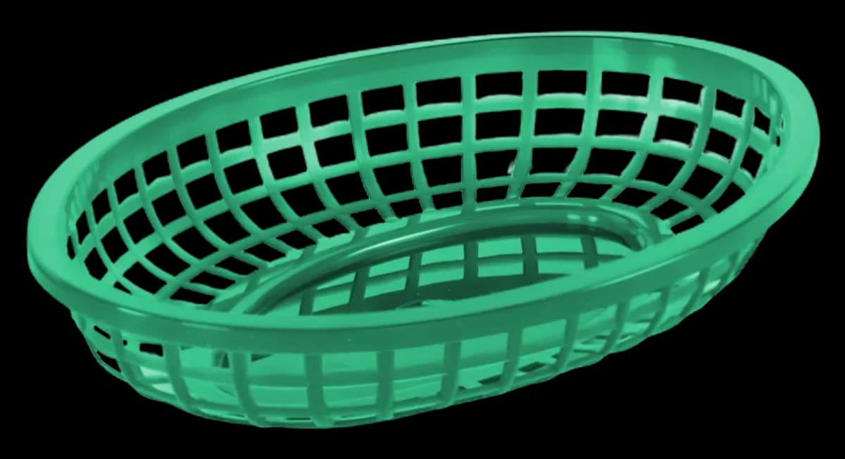 Canasta para centro de mesa sencilla ,VERDE(10.25"X6.75"X2"), canastillas, se vende en caja de 48