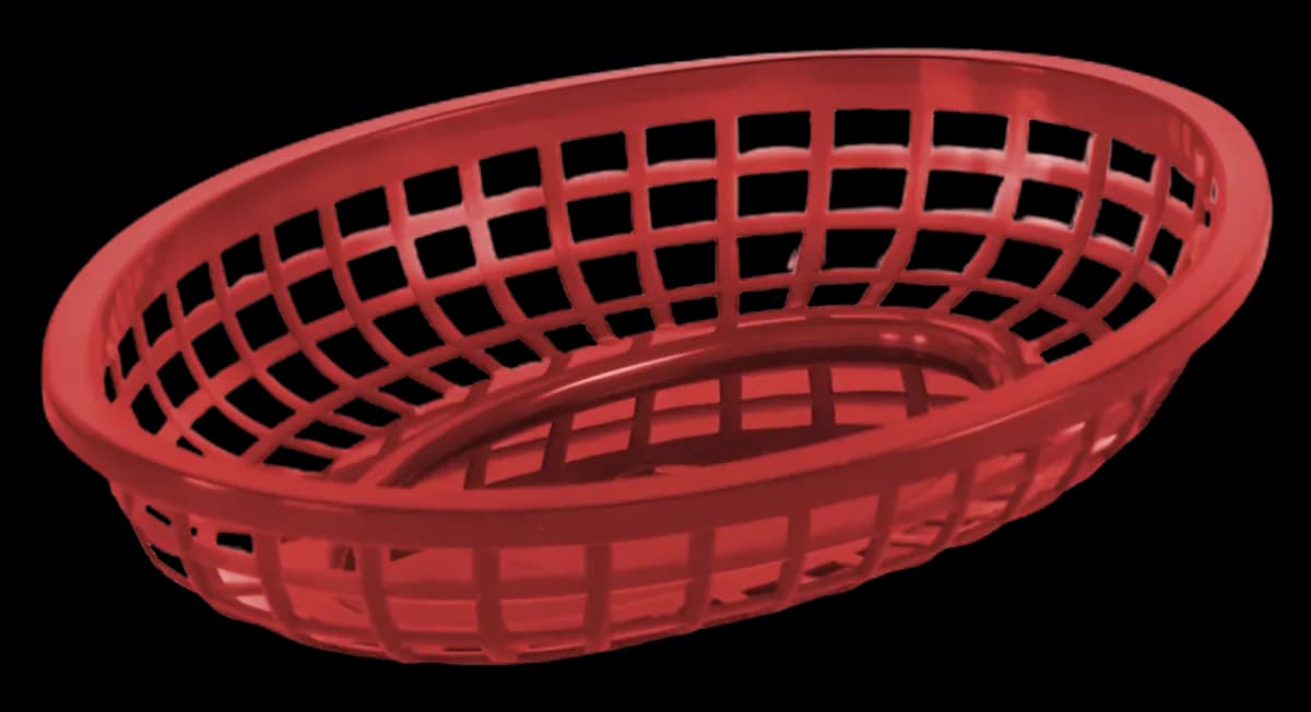 Canasta para centro de mesa sencilla ,roja (10.25"X6.75"X2"), canastillas, se vende en caja de 48