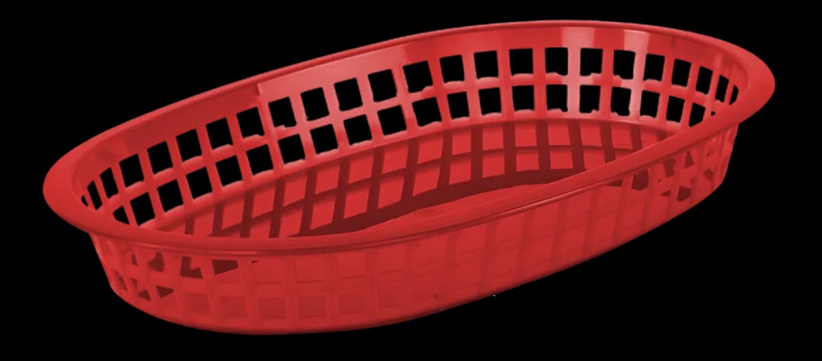Canasta para centro de mesa lujo, rojo (10.75"X7.25"X1.5"), canastillas, se vende en caja de 48