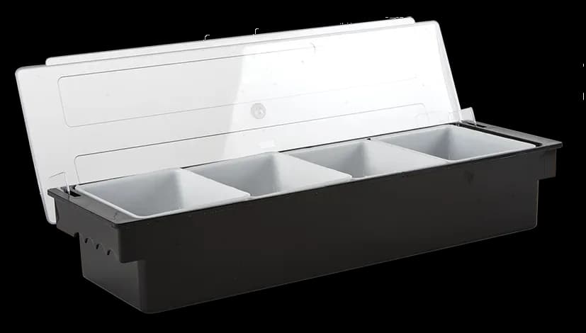 Caja para condimentos 4 compartimientos plástico, caja condimentos, se vende en caja de 1
