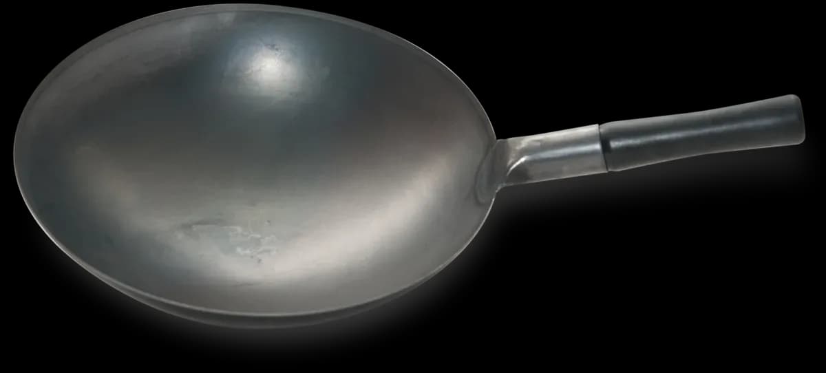 Wok chino acero al carbón 36X10 cms mango acero, wok, se vende en caja de 3