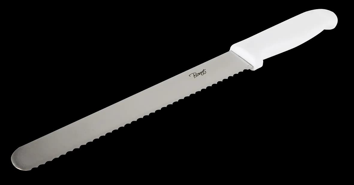 Cuchillo panadero con sierra 10" blanco, cuchillo panadero, se vende en caja de 12