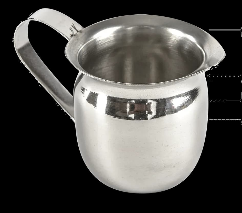 Cremera de acero inox 3 OZ, cremeras, se vende en caja de 12