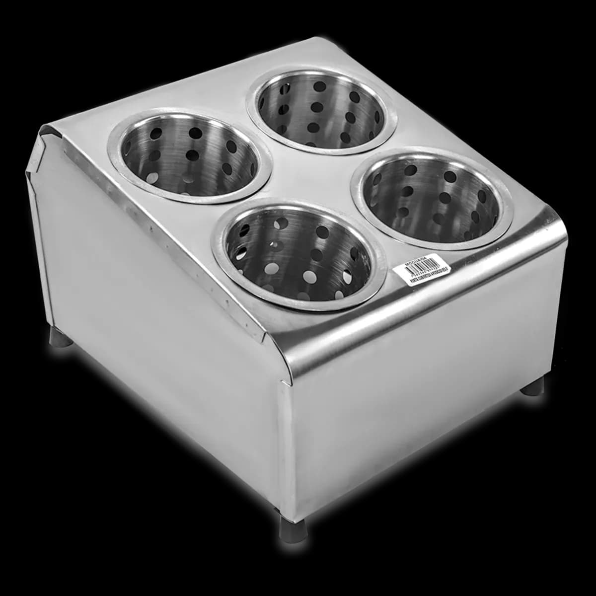 Porta cubiertos de 4 compartimento acero inox, porta cubiertos, se vende en caja de 2