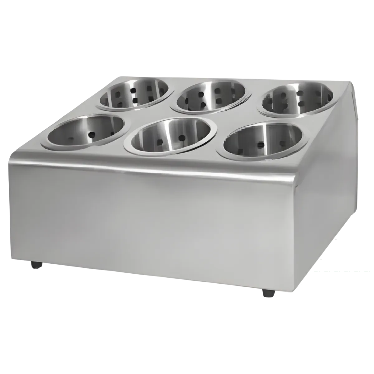 Porta cubiertos de 6 compartimento acero inox, porta cubiertos, se vende en caja de 2