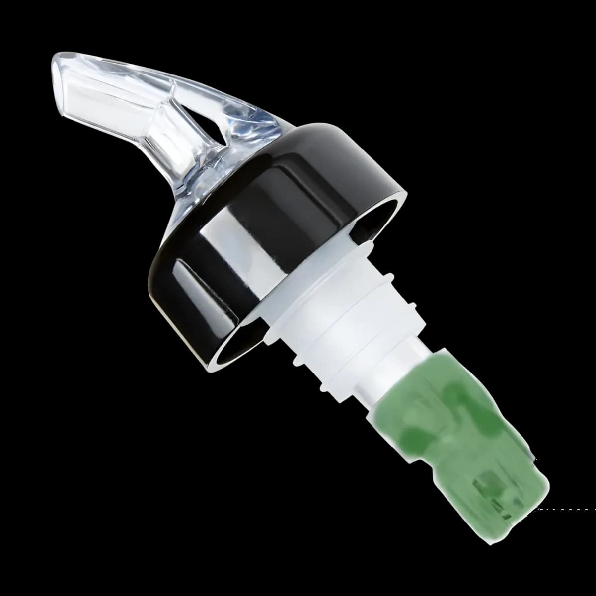 Dosificador plástico p/botella con canica 3/4 OZ verde, dosificador, se vende en caja de 12