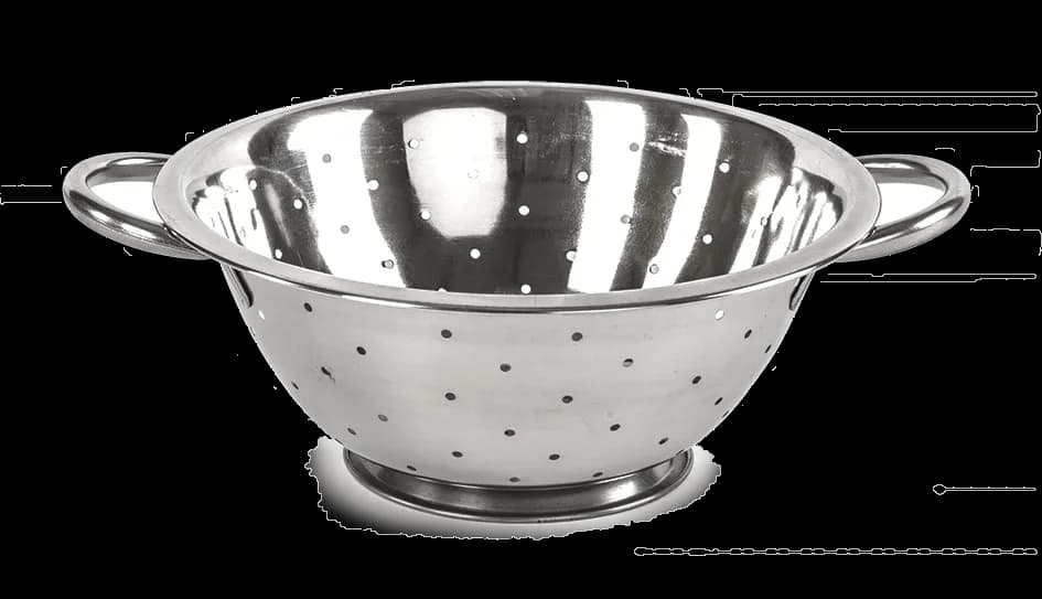 Colador con base acero inox 8 QT, colador, se vende en caja de 12