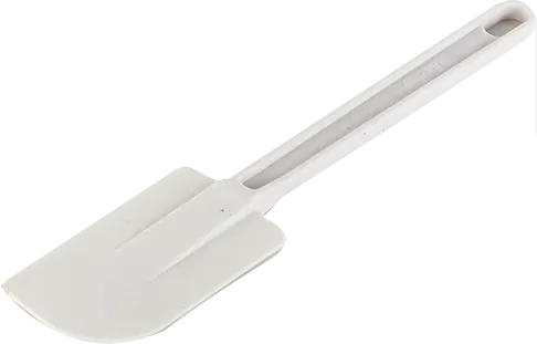 Espátula miserable de plástico 10" mango blanco, espatula panadera, se vende en caja de 24