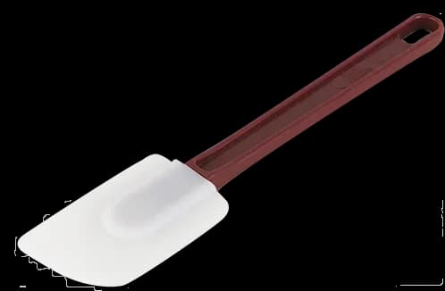 Espátula miserable de silicon 10" mango rojo, espatula panadera, se vende en caja de 12