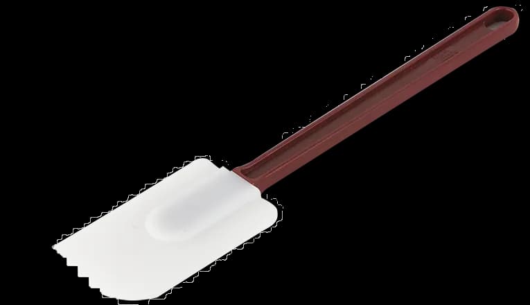 Espátula miserable de silicon 14" mango rojo, espatula panadera, se vende en caja de 12