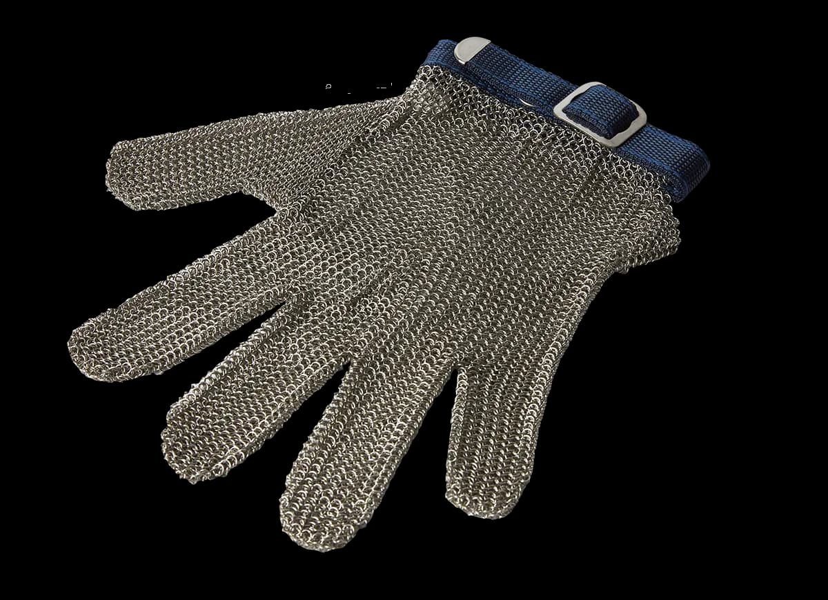 Guante anticorte mediano acero inox, guantes carniceros, se vende en caja de 10