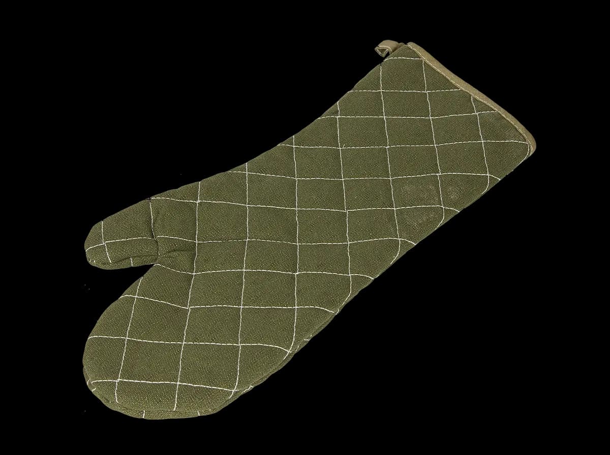 Guantes de algodon color verde 17" (soporta hasta 200 C), guantes, se vende en caja de 12