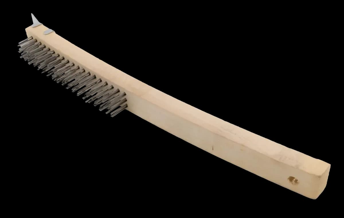 Cepillo para limpieza de asador 36 cms mango madera (docena), cepillos, se vende en caja de 1