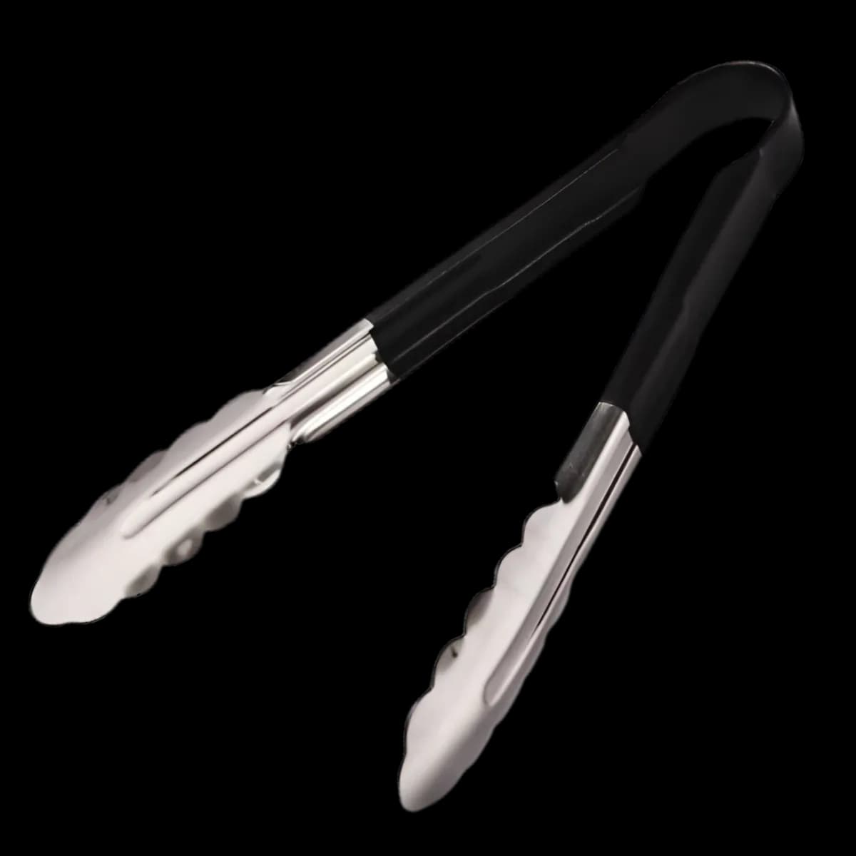 Pinza acero inox cubierta plástico 9" negra, pinzas, se vende en caja de 12