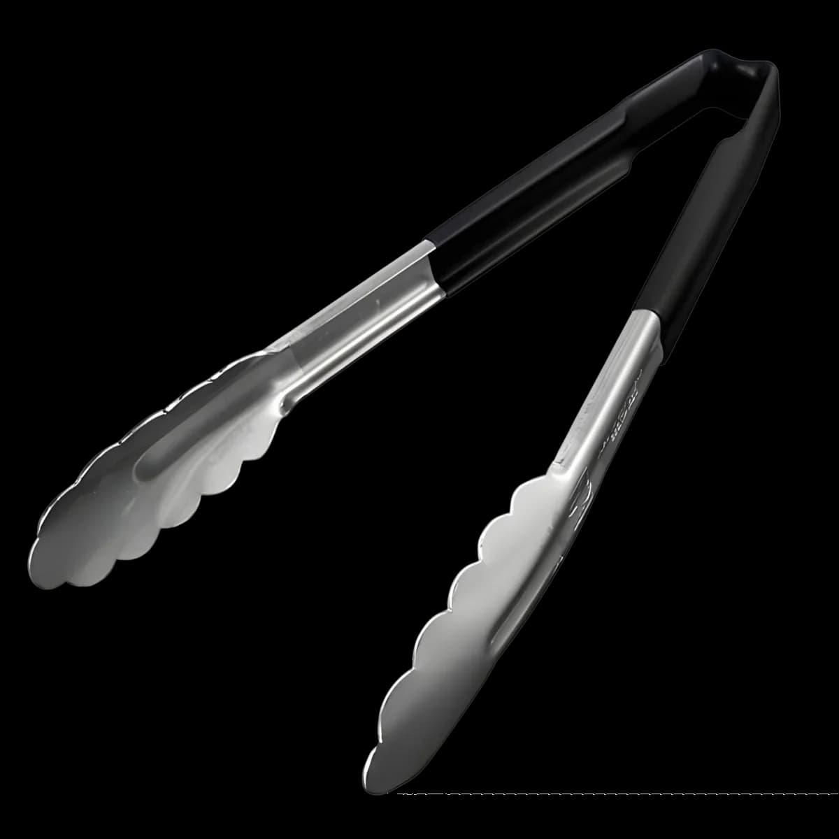 Pinza acero inox cubierta plástico 12" negra, pinzas, se vende en caja de 12