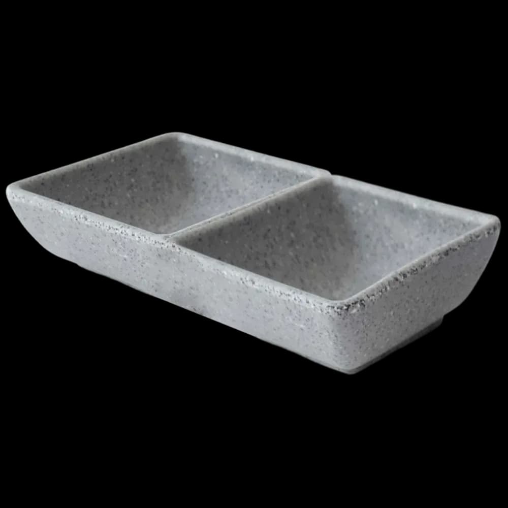 Salsera 2 compartimentos 14X7 CM de melamina gray granite, melamina economica, se vende en caja de 96