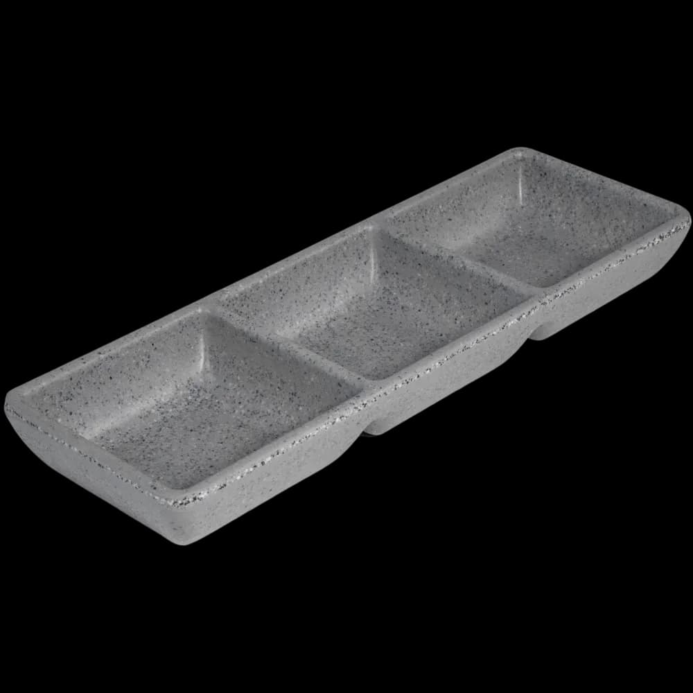Salsera 3 compartimentos 21X7 CM de melamina gray granite, melamina economica, se vende en caja de 72