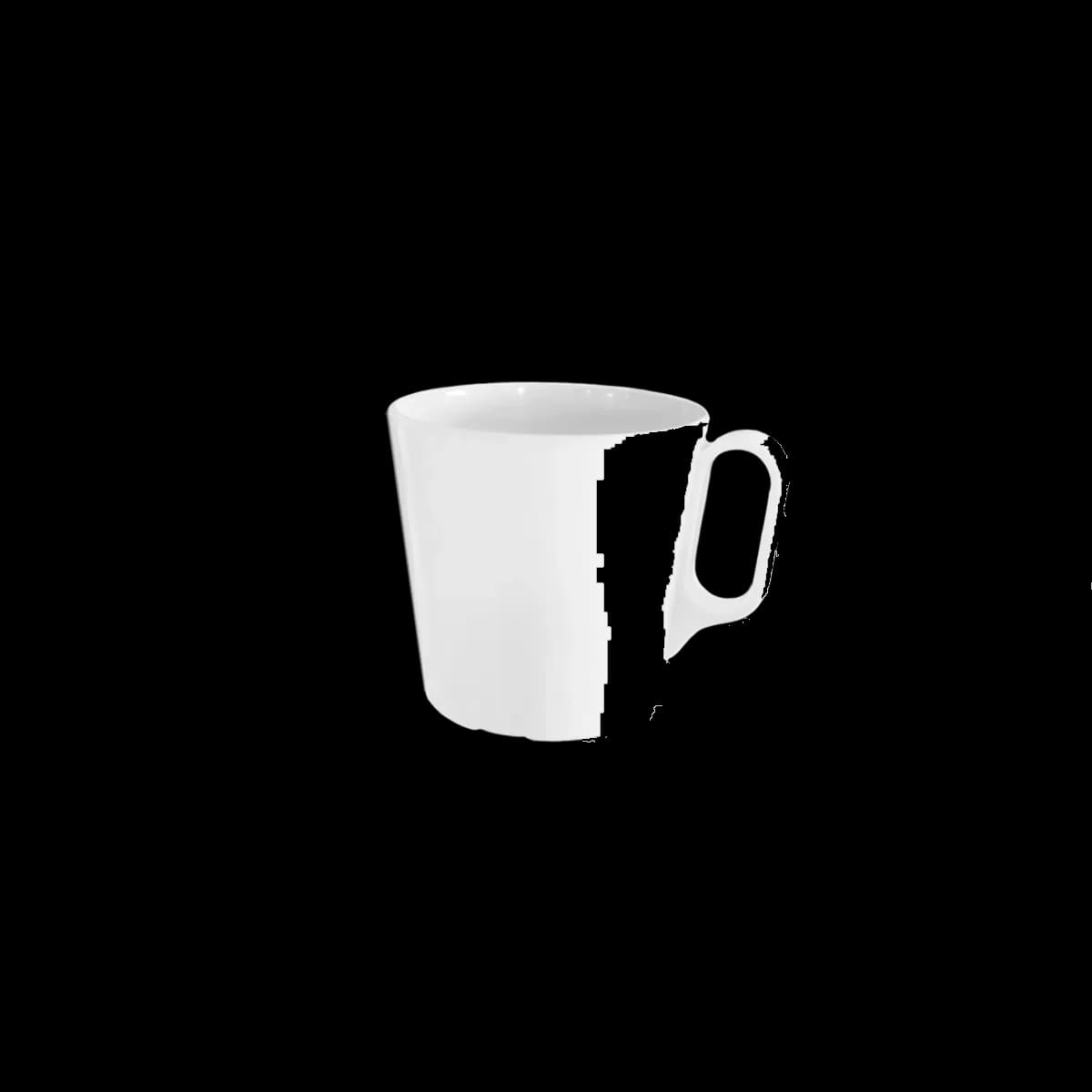 Taza estibable melamina 9*8.8CM blanca, melamina economica, se vende en caja de 72