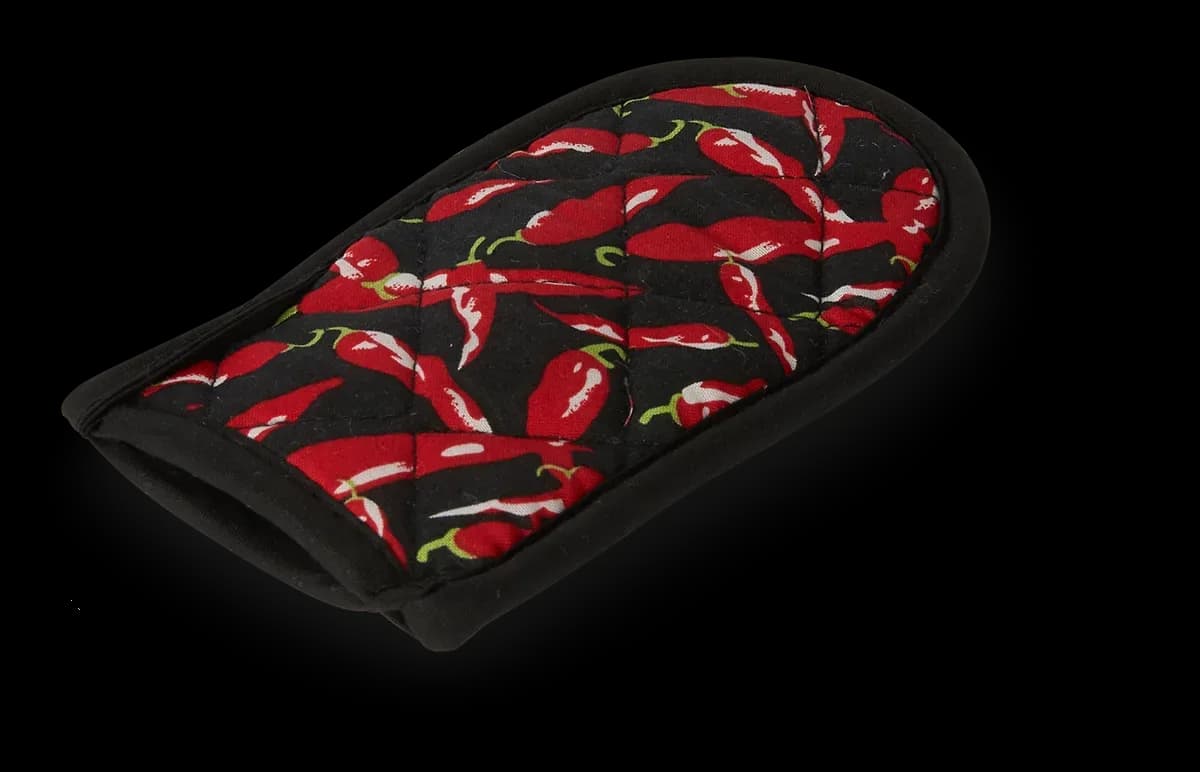 Funda para mango de sarten negro c/chiles (hasta 126 C), fundas, se vende en caja de 12