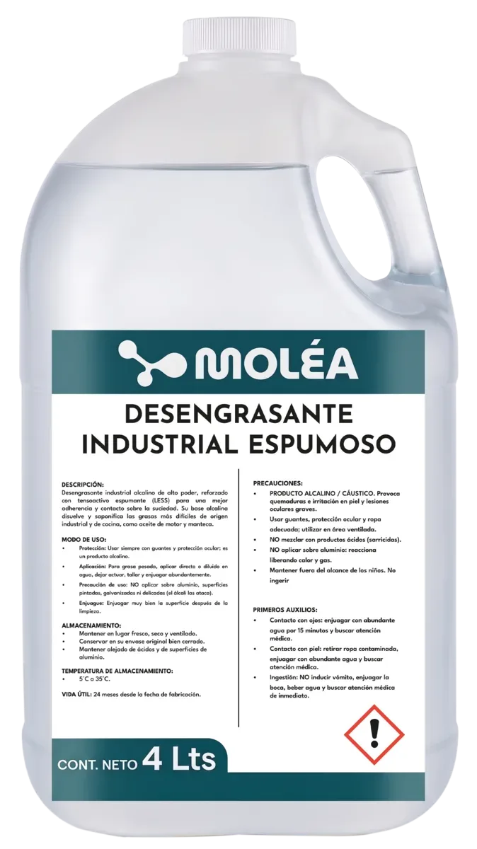 Desengrasante espumoso, quimicos limpieza, se vende en caja de 3