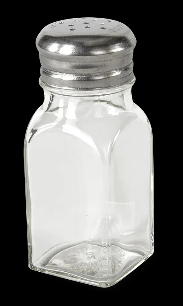 Salero D vidrio cuadrado 2 Oz, saleros, se vende en caja de 72