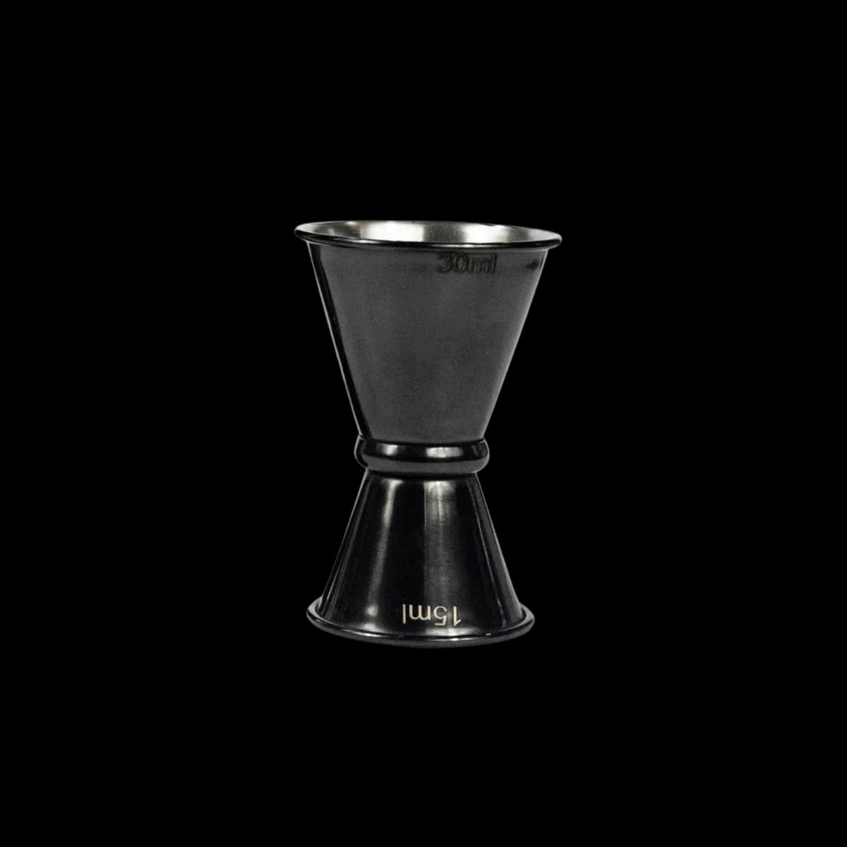 Jigger 15/30 ml tipo japones negro acero inoxidable, jigger, se vende en caja de 12