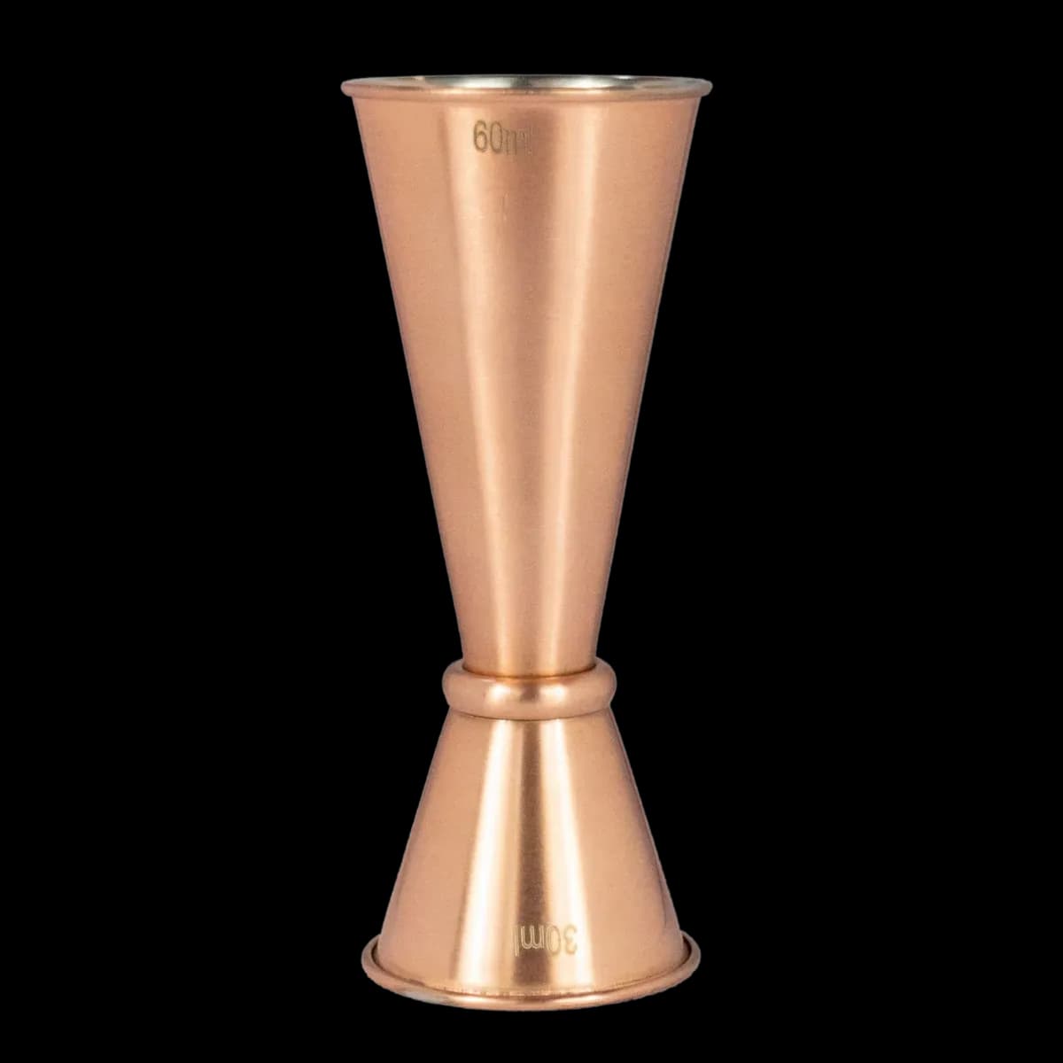 Jigger 30/60 ml tipo japones cobrizado acero inoxidable, jigger, se vende en caja de 12