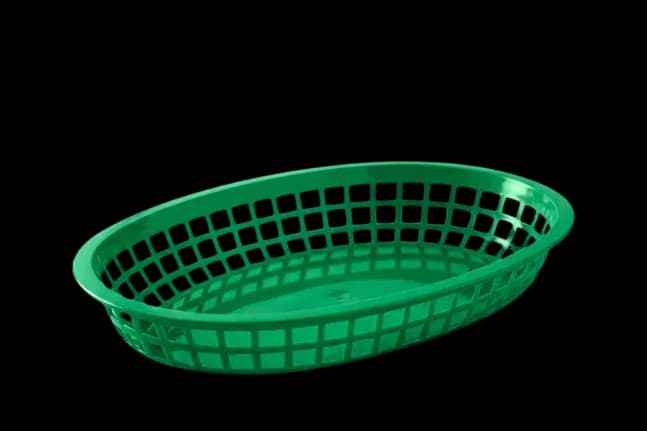 Canasta para centro de mesa grande (11 3/4 X 9 X 1 3/4") verde, canastillas, se vende en caja de 48