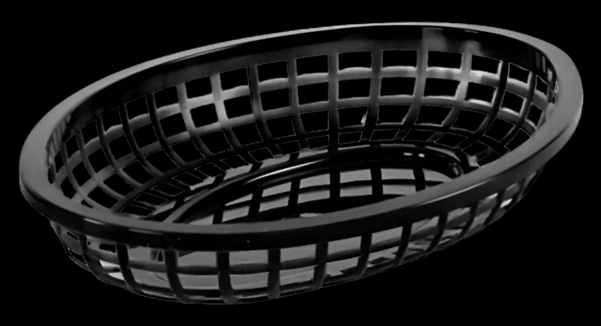 Canasta para centro de mesa sencilla ,NEGRA(10.25"X6.75"X2"), canastillas, se vende en caja de 48