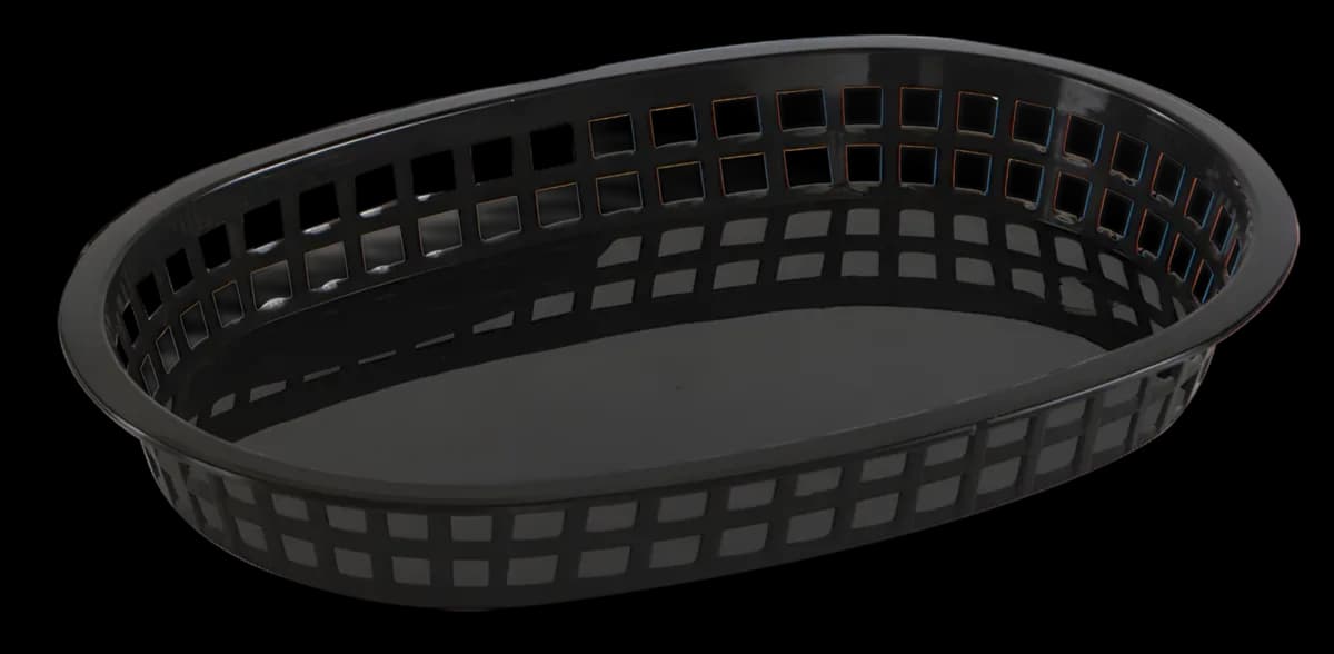 Canasta para centro de mesa lujo, negro (10.75"X7.25"X1.5"), canastillas, se vende en caja de 48