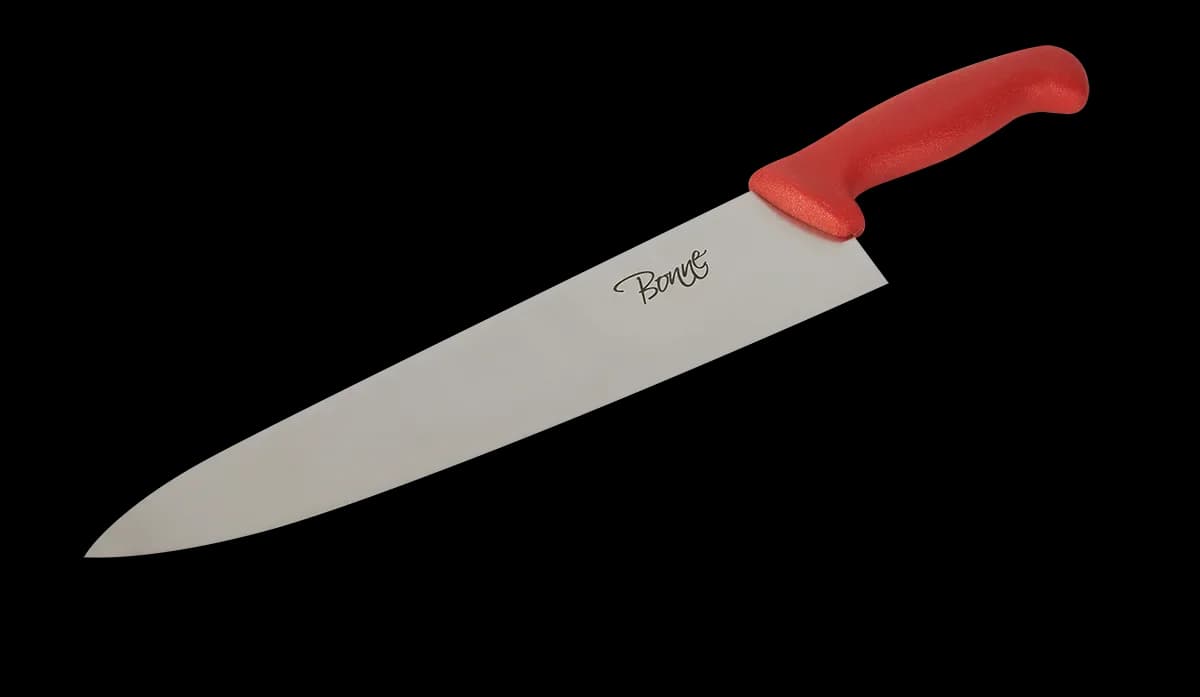Cuchillo chef 12" rojo, cuchillo chef, se vende en caja de 12