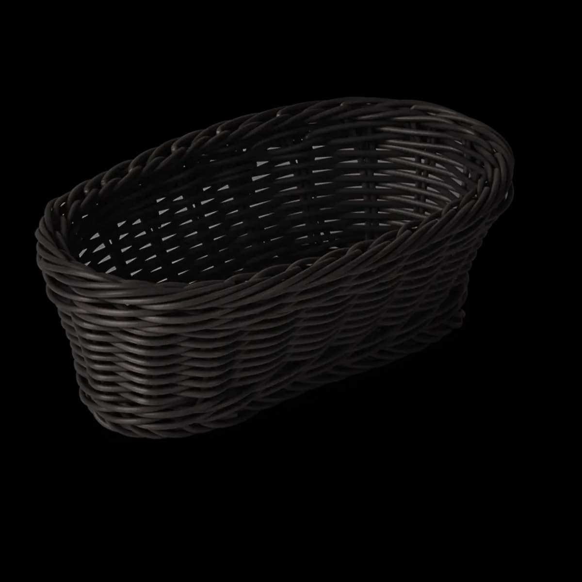 Cesta tejida oval larga,negro (9.2" X 4.9 " X 3.2"), cestas, se vende en caja de 6