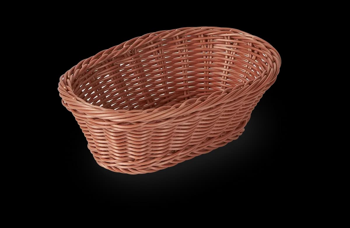 Cesta tejida ovalada,cafe (9.5" X 6.9" X 3.5"), cestas, se vende en caja de 6