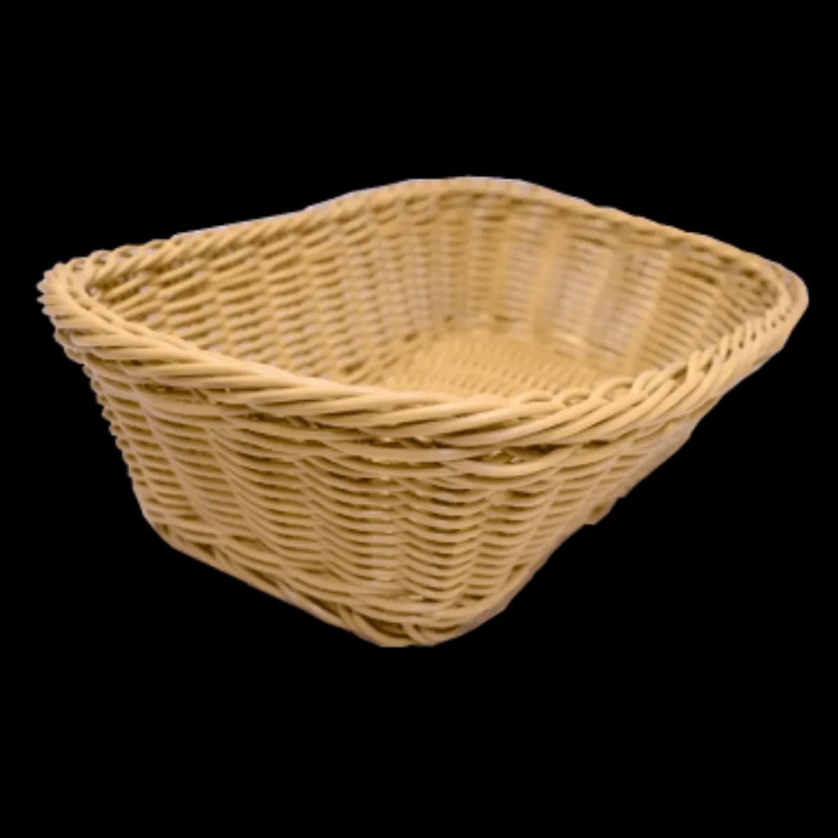 Cesta tejida rectangular, color: beige 12.2" x 8.6" x 3.7", cestas, se vende en caja de 6