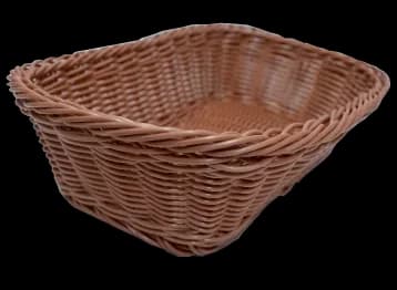Cesta tejida rectangular,cafe 12.2 "x 8.6 "x 3.7", cestas, se vende en caja de 6