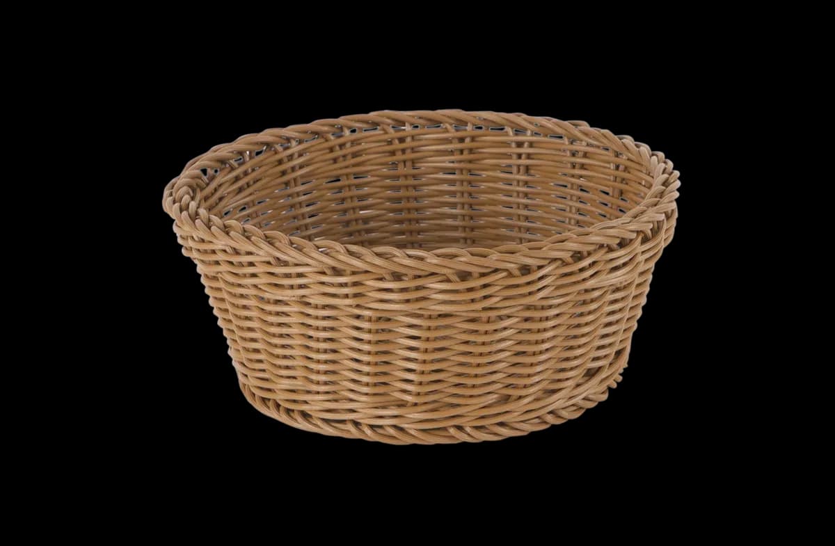 Cesta tejida redonda, café (8 .3" X 3.1"), cestas, se vende en caja de 6