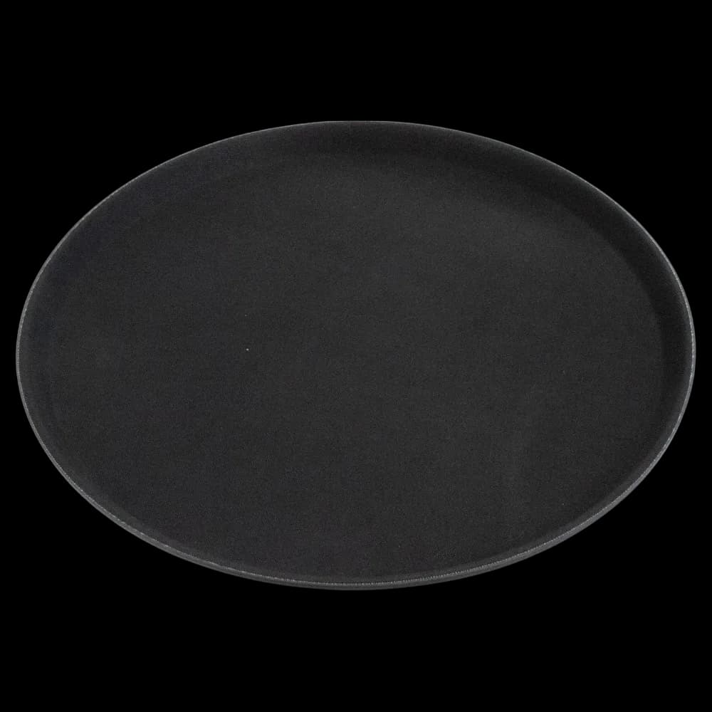 Charola redonda antiderrapante 16" negra, charolas meseros, se vende en caja de 12