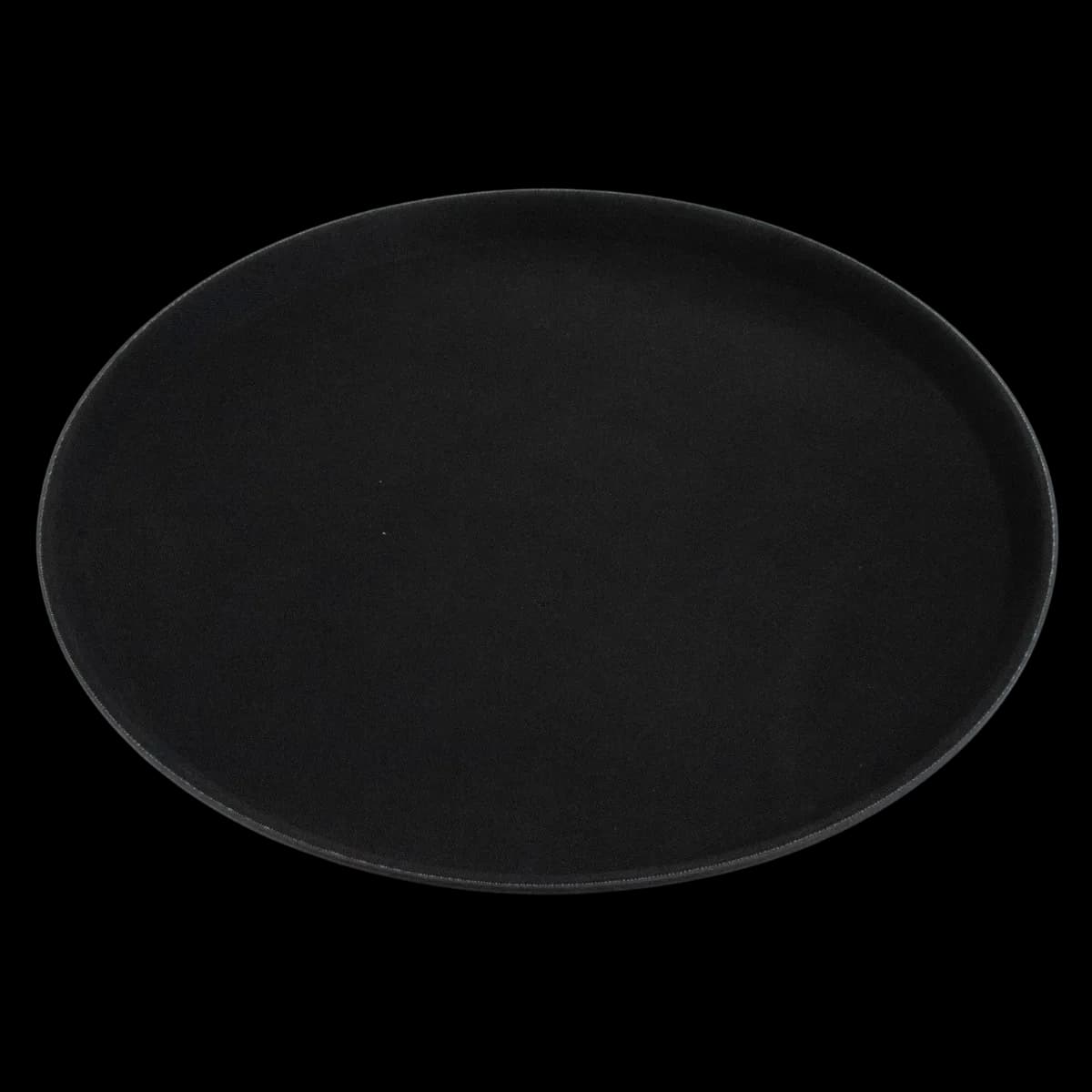Charola redonda antiderrapante 18" negra, charolas meseros, se vende en caja de 12