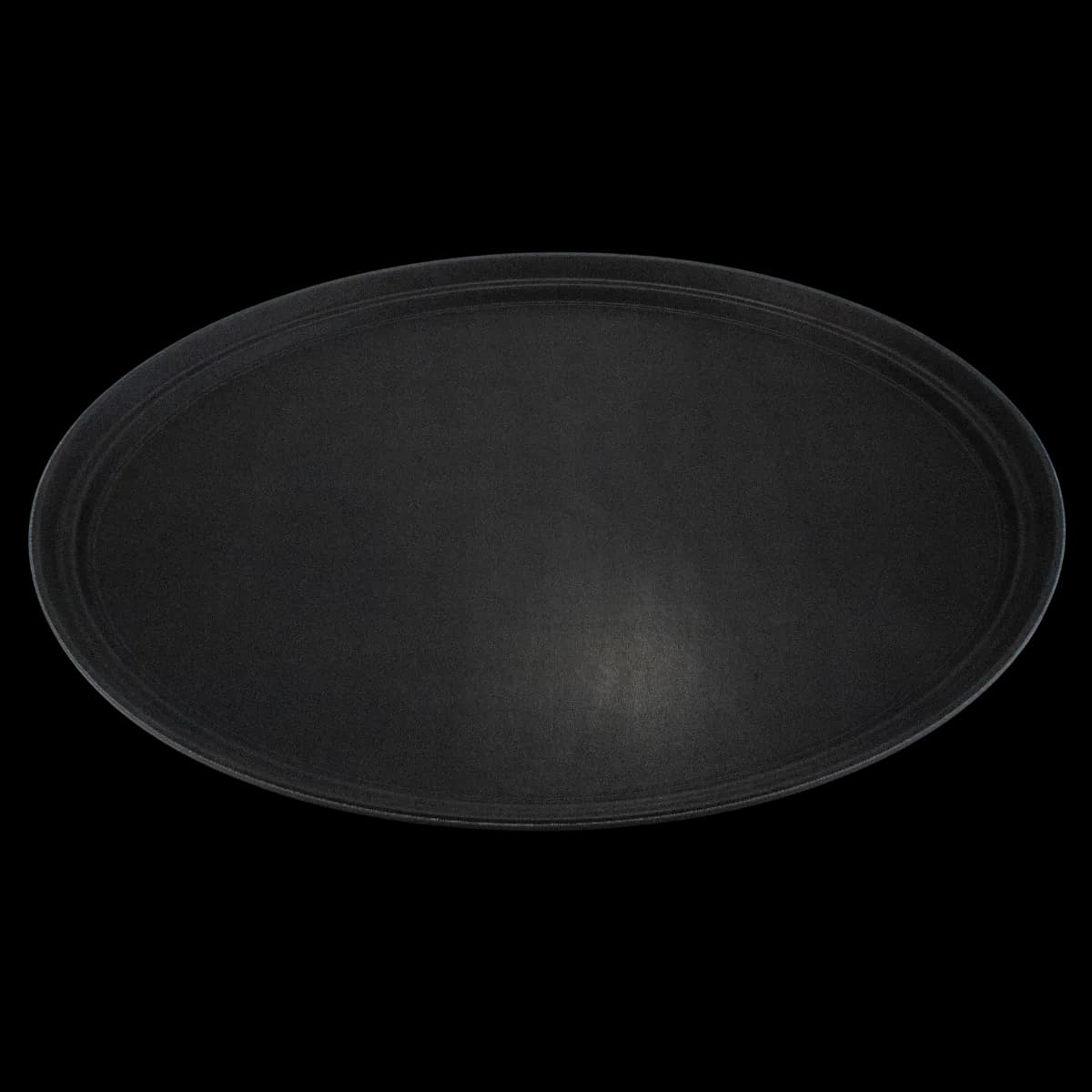 Charola ovalada antiderrapante 22" X 27" negra, charolas meseros, se vende en caja de 6