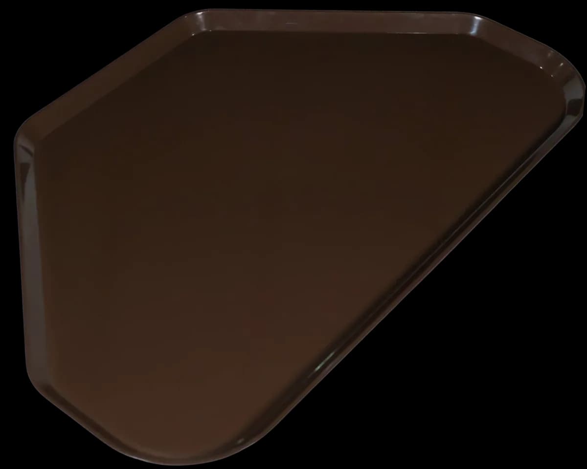 Charola trapezoidal 14 x 22 PC café, charolas meseros, se vende en caja de 24