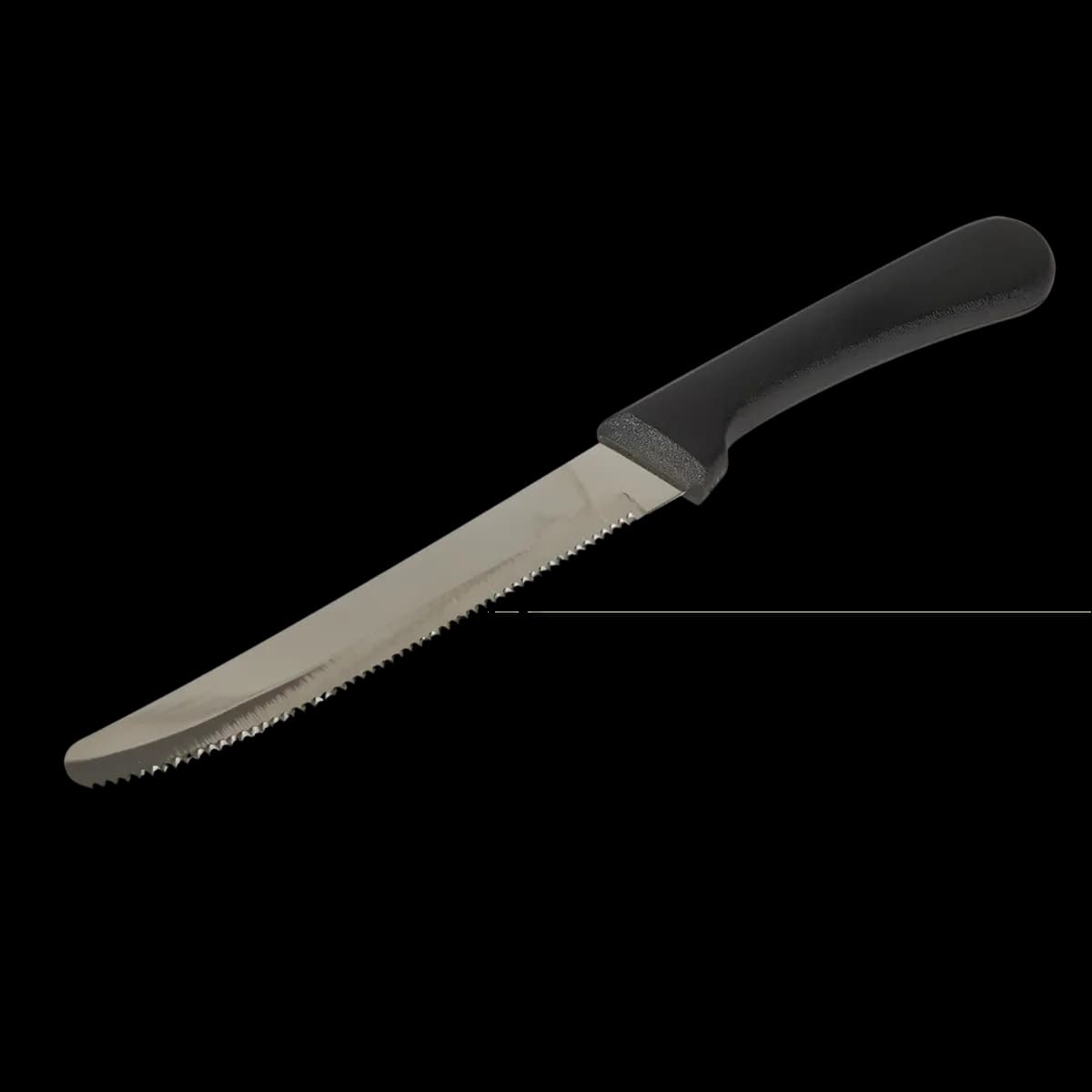 Cuchillo mesa sierra 4" M plástico punta red sin blister, cubiertos, se vende en caja de 12