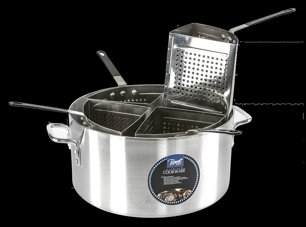 Juego de olla para coccion de pasta 5 pzas, ollas aluminio, se vende en caja de 1
